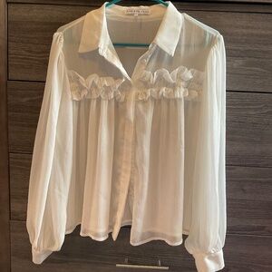 Sheer ruffle blouse